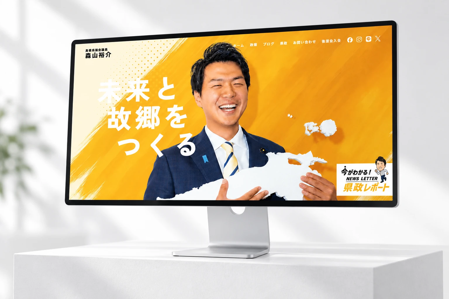 森山裕介 公式サイトの制作実績モックアップ